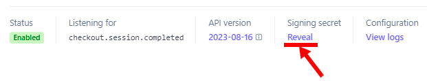 Webhook Secret Key